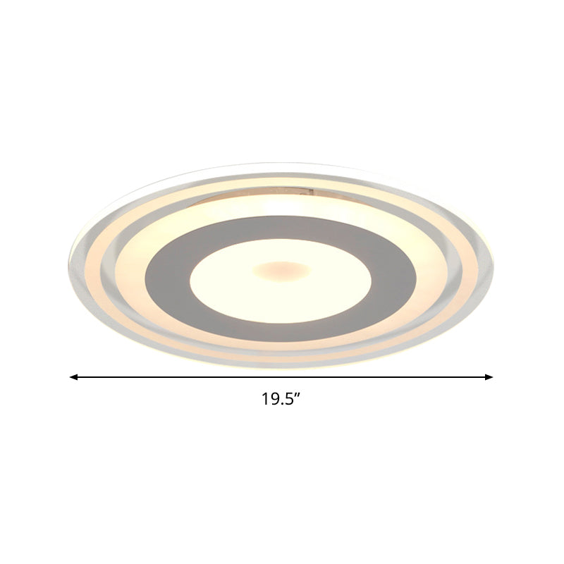 LED-Unterputz-Halterung einfach Style Weiß Deckenbeleuchtung mit Kreis Acryl Schatten in Warm/White/3 Color Light, 16.5 "/19.5" /23.5 " Breite