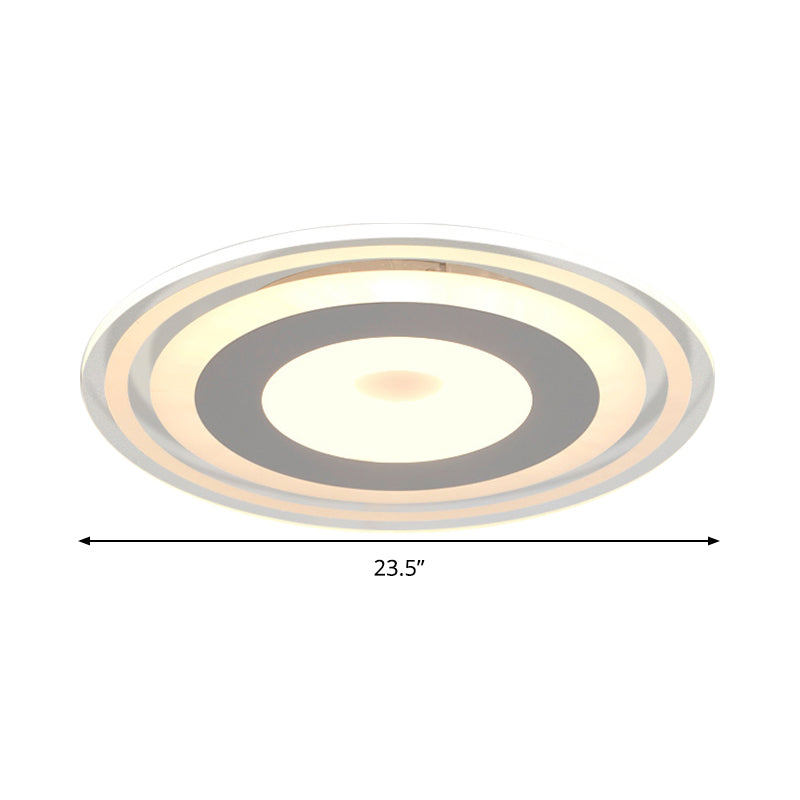 LED-Unterputz-Halterung einfach Style Weiß Deckenbeleuchtung mit Kreis Acryl Schatten in Warm/White/3 Color Light, 16.5 "/19.5" /23.5 " Breite