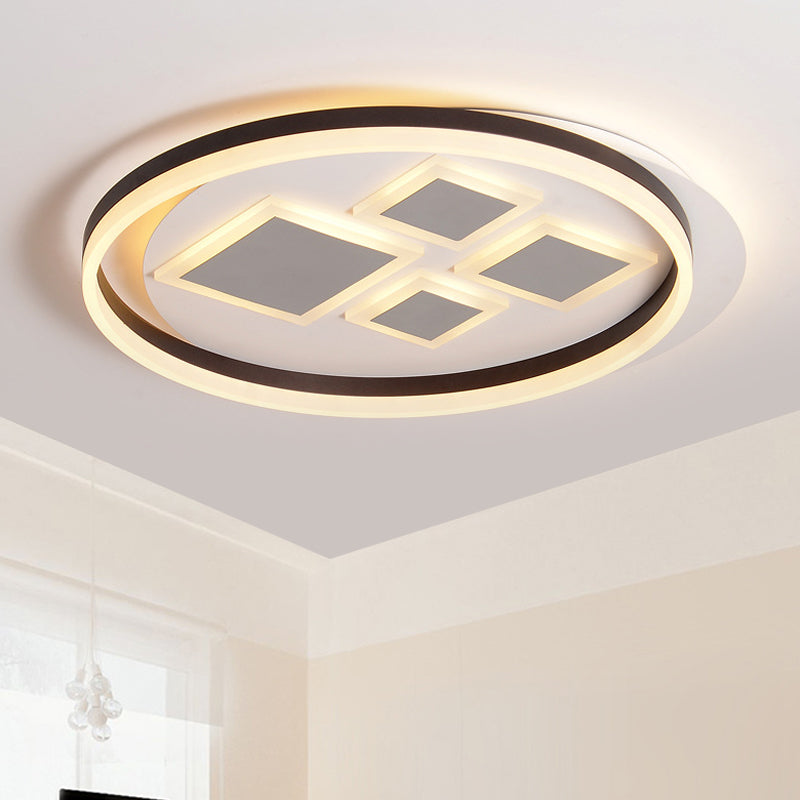 Kaffee Rhombus Flush Mount Lamp Zeitgenössische Acryl LED Deckenbefestigung für Schlafzimmer