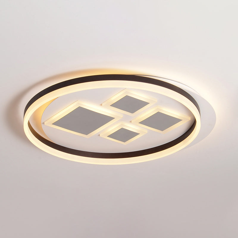 Kaffee Rhombus Flush Mount Lamp Zeitgenössische Acryl LED Deckenbefestigung für Schlafzimmer