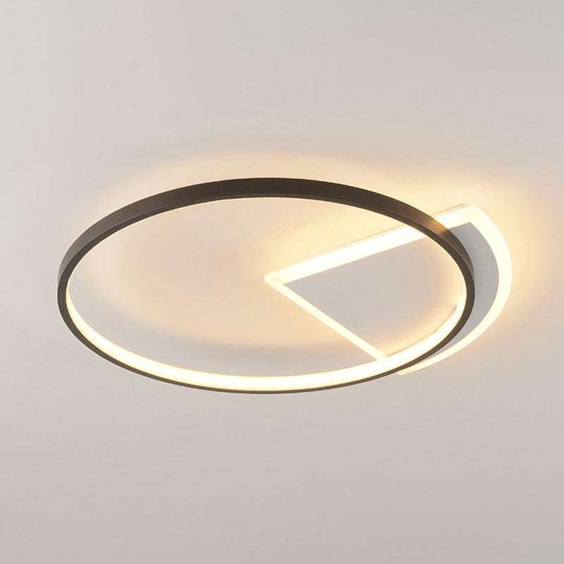 Ring Acryl Deckenbeleuchtung Einfache Art Weiß und Schwarz LED Flush Licht für Schlafzimmer