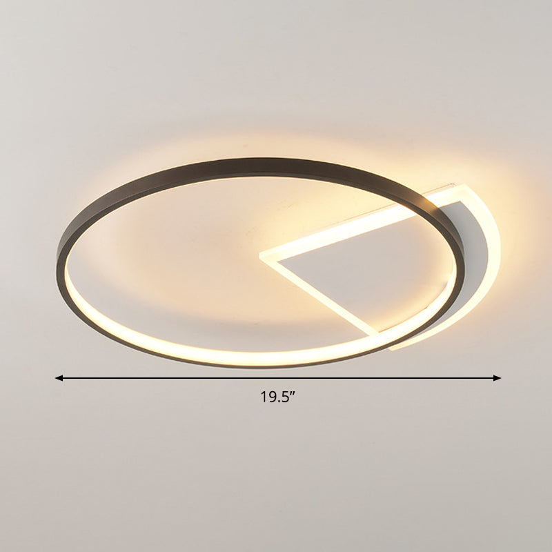 Ring acryl plafondverlichting eenvoudige stijl witte en zwarte LED-inbouwlamp voor slaapkamer