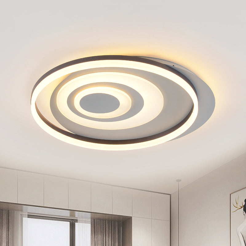 Black Ripple Flush Mount Lighting Contemporary Acrylic LED Ceiling Light Fixture for Bedroom