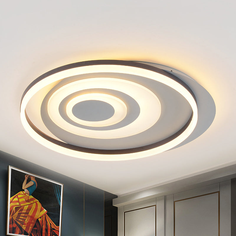 Zwarte Rimpel Flush Mount Verlichting Hedendaagse acryl LED plafond licht profiel voor slaapkamer