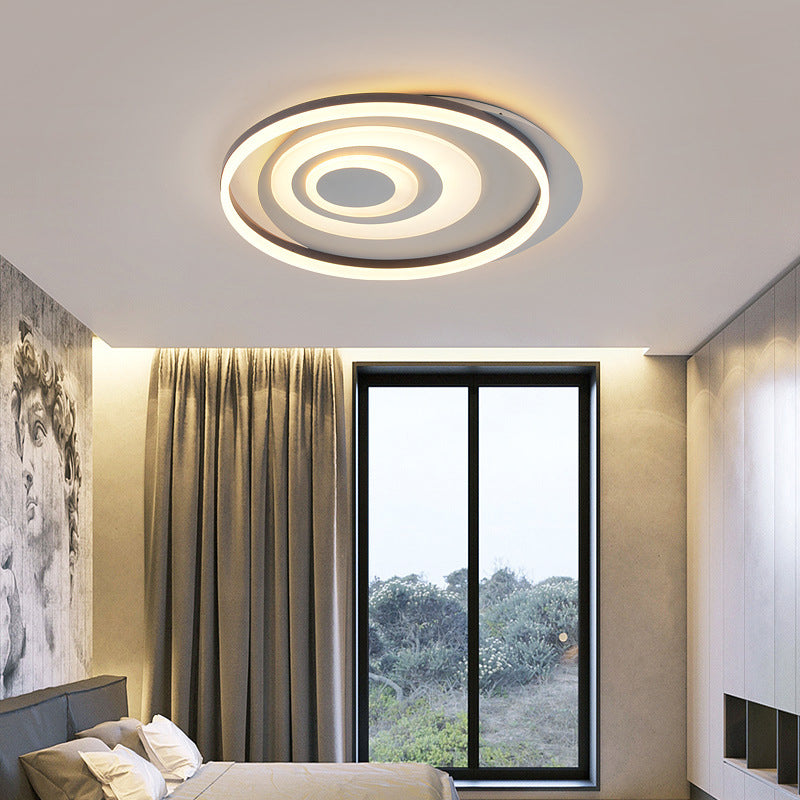 Black Ripple Flush Mount Lighting Contemporary Acrylic LED Ceiling Light Fixture for Bedroom