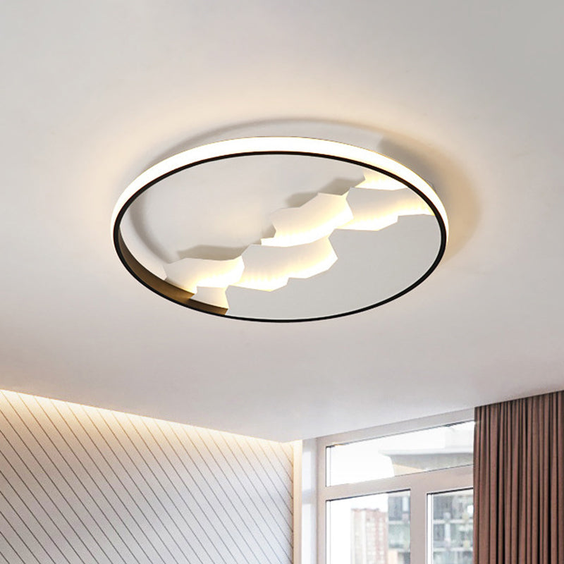 16.5 "/19.5" brede zwarte cirkel plafond licht moderne acryl LED flush lamp in warm/wit/natuurlijk licht