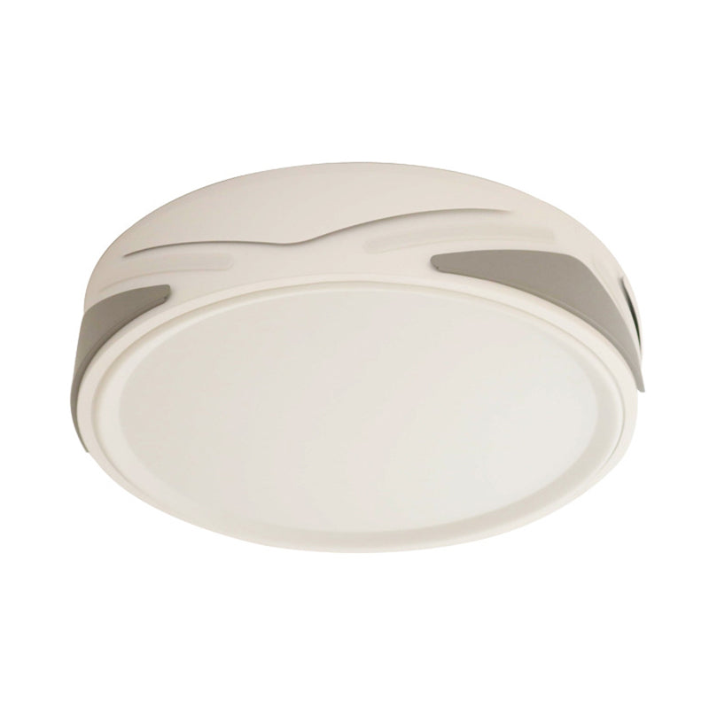 Lampada da incasso a LED larga 18,5"/21,5" Lampada da soffitto moderna bianca con paralume rotondo in metallo, luce calda/bianca/naturale