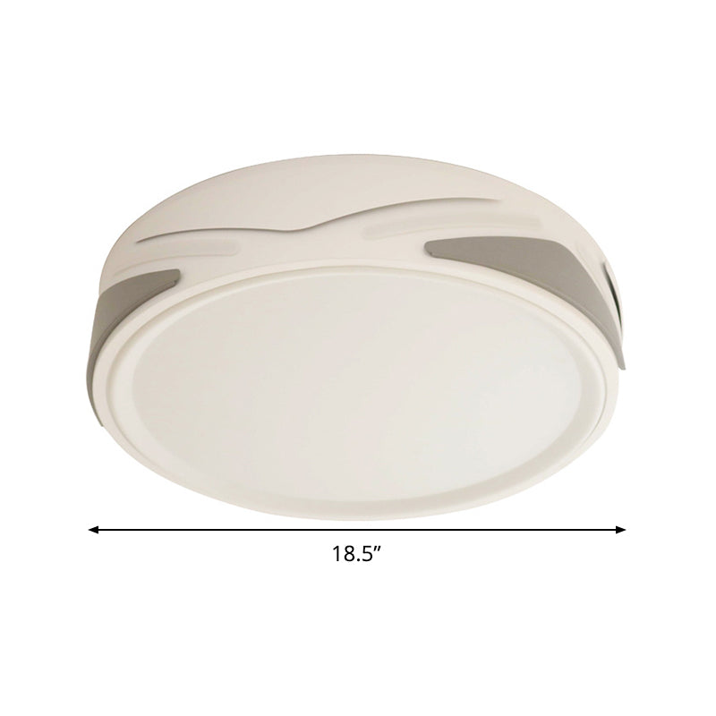 Lampada da incasso a LED larga 18,5"/21,5" Lampada da soffitto moderna bianca con paralume rotondo in metallo, luce calda/bianca/naturale