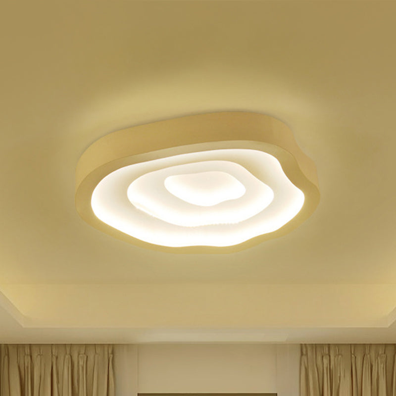 21 "/25" Wide Tree-Ring Ceiling Mounted Light Minimalist White LED Flush Mount Lamp in White/3 Color Light