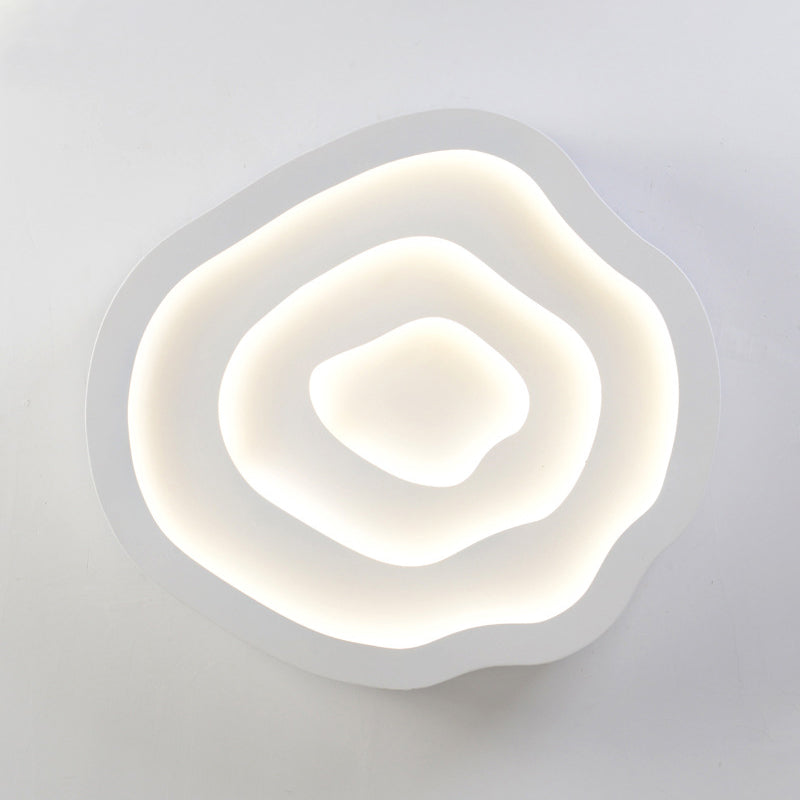 21 "/25" Wide Tree-Ring Ceiling Mounted Light Minimalist White LED Flush Mount Lamp in White/3 Color Light