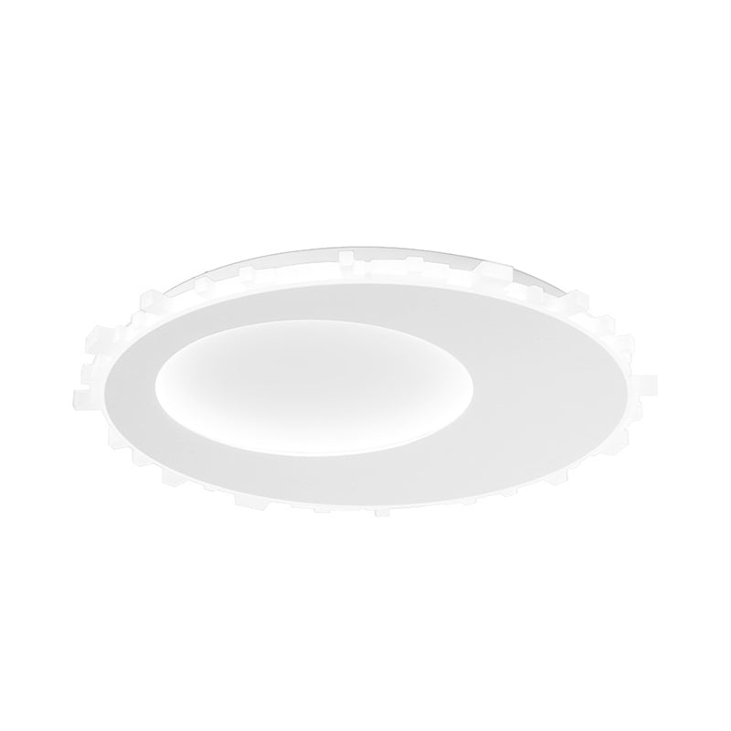 White Circle Flush Mount Light Minimalist Acrylic LED Ceiling Light Fixture in Warm Light/Remote Control Stepless Dimming, 16"/20" Wide