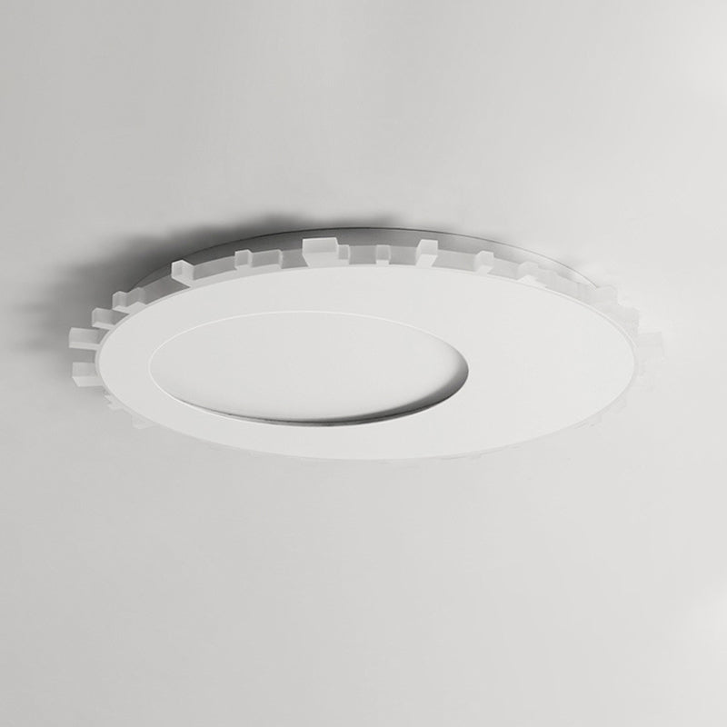 Witte Cirkel Flush Mount Licht Minimalistische acryl LED plafond licht profiel in warm licht/afstandsbediening controle Stepless Dimming, 16 "/20" Wide