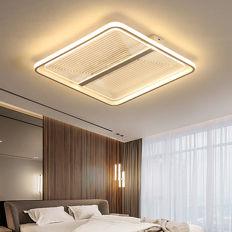 Square Flush Montaggio Lampada Modernismo Acrilico Bianco Soffitto Luce Fissaggio, Caldo / White Light