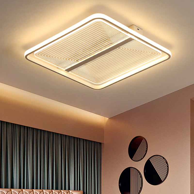 Square Flush Montaggio Lampada Modernismo Acrilico Bianco Soffitto Luce Fissaggio, Caldo / White Light