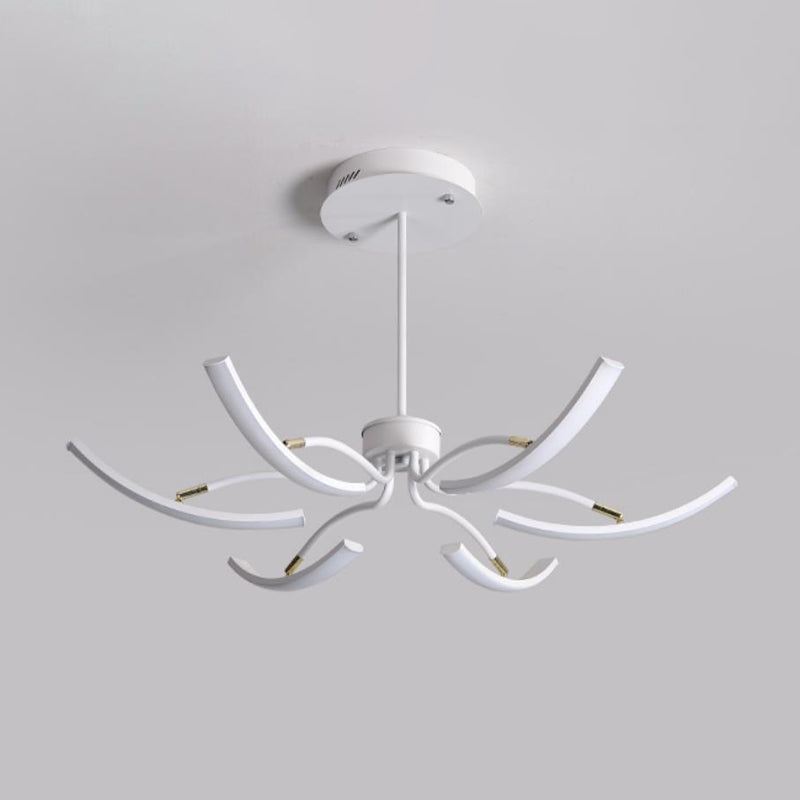 Sputnik Chandelier Light Fixture Simple Acrylic 6/10 Lights White Pendant Light in Warm/White Light