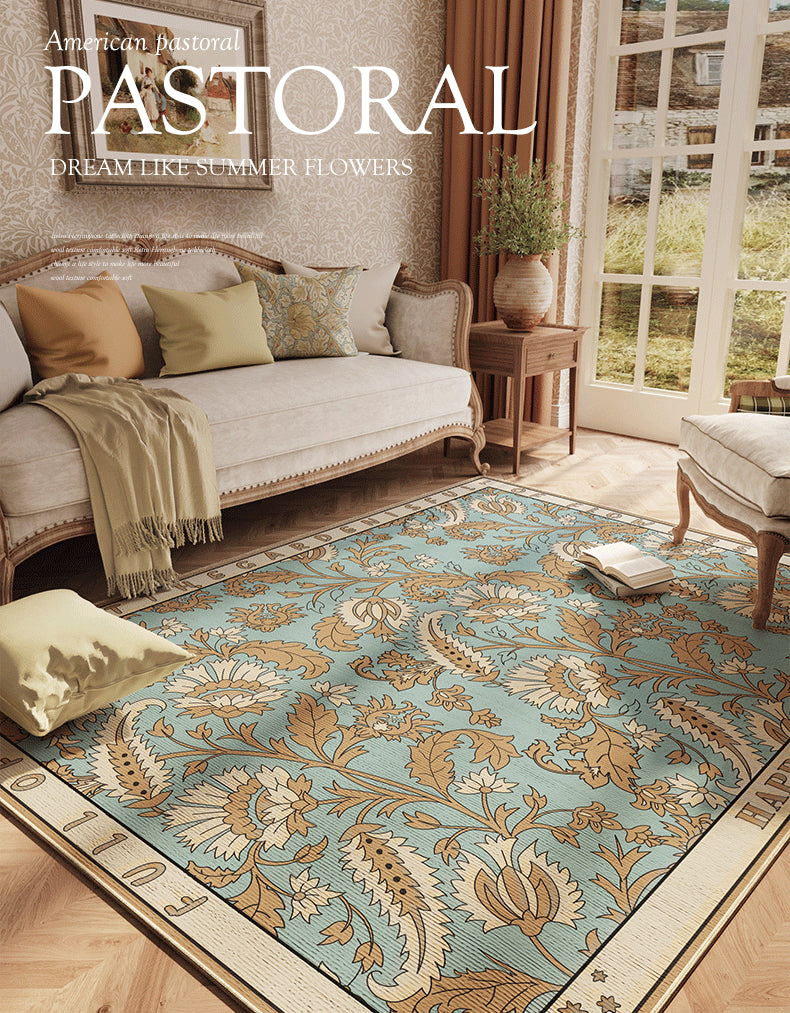 Tappeto stampato floreale tradizionale tappeto in poliestere a quattro colori tappeti non slip tappeto per vivere