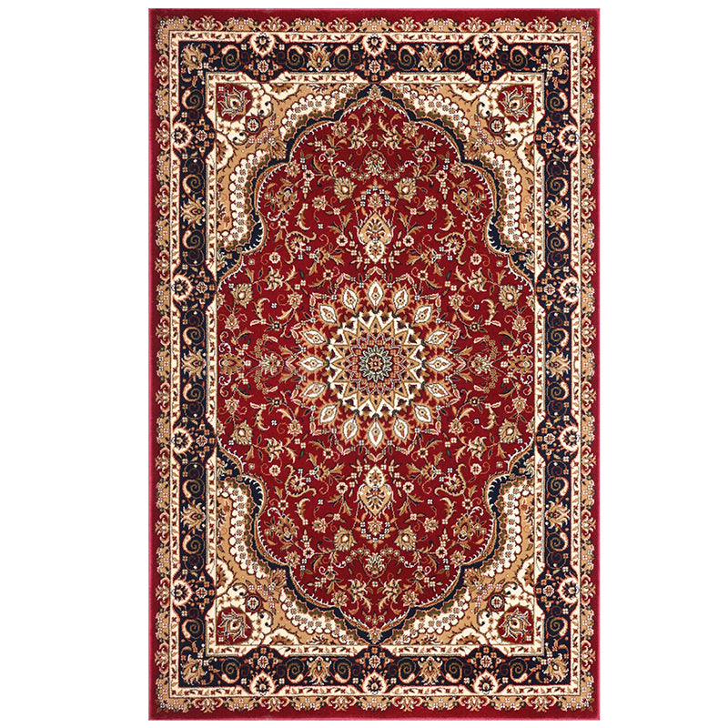 Tapis imprimé floral de luxe Multicolor Polyester Area Tapis tapis de support sans glissement pour le salon