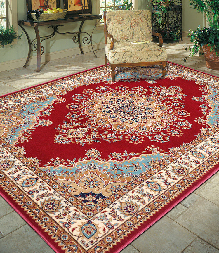 Tapis imprimé floral de luxe Multicolor Polyester Area Tapis tapis de support sans glissement pour le salon