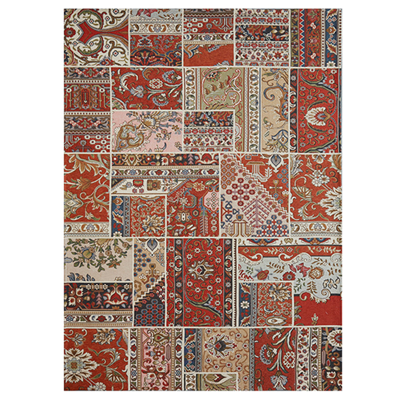 Special Florentine Tile Carpet Multicolor Polyester Rug Anti-Slip Backing Carpet for Living Room