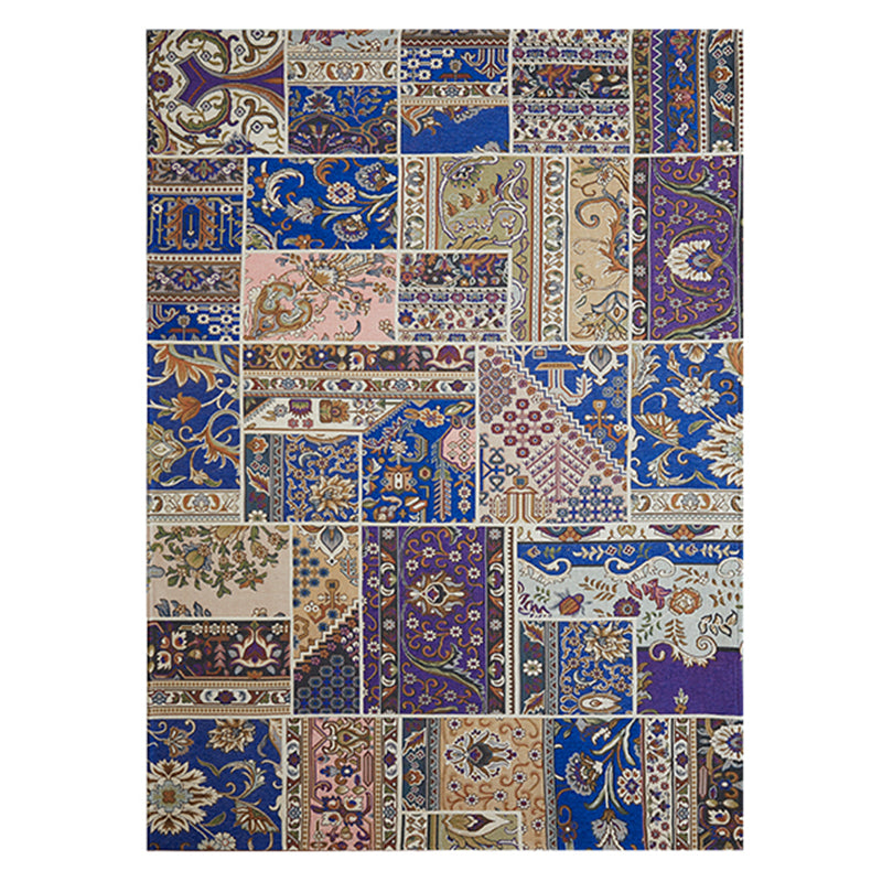 Special Florentine Tile Carpet Multicolor Polyester Rug Anti-Slip Backing Carpet for Living Room