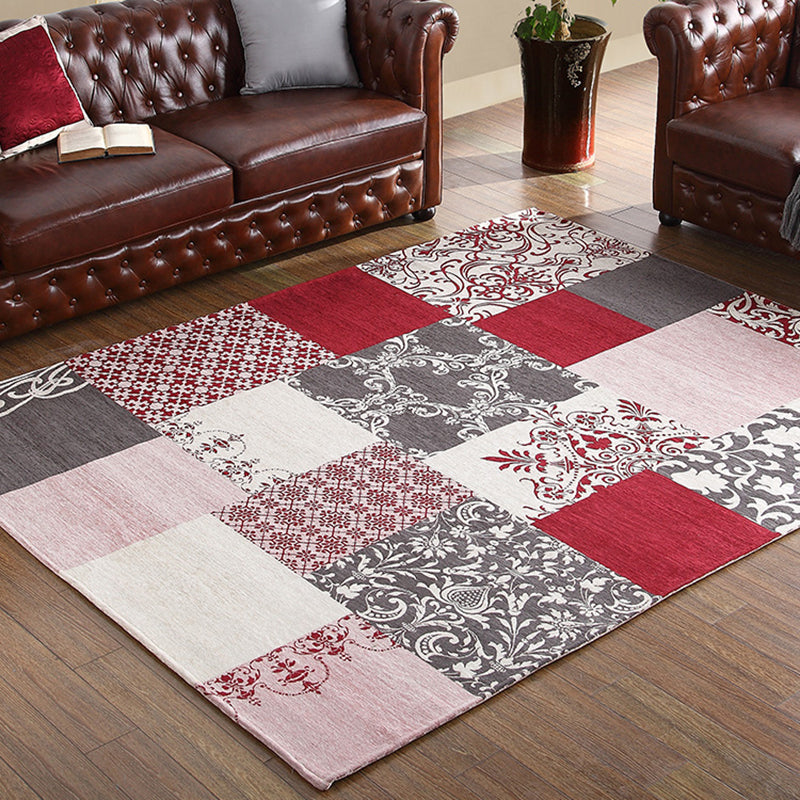 Special Florentine Tile Carpet Multicolor Polyester Rug Anti-Slip Backing Carpet for Living Room