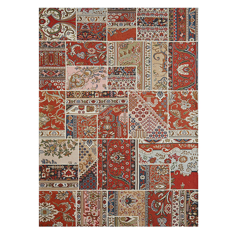 Special Florentine Tile Carpet Multicolor Polyester Rug Anti-Slip Backing Carpet for Living Room