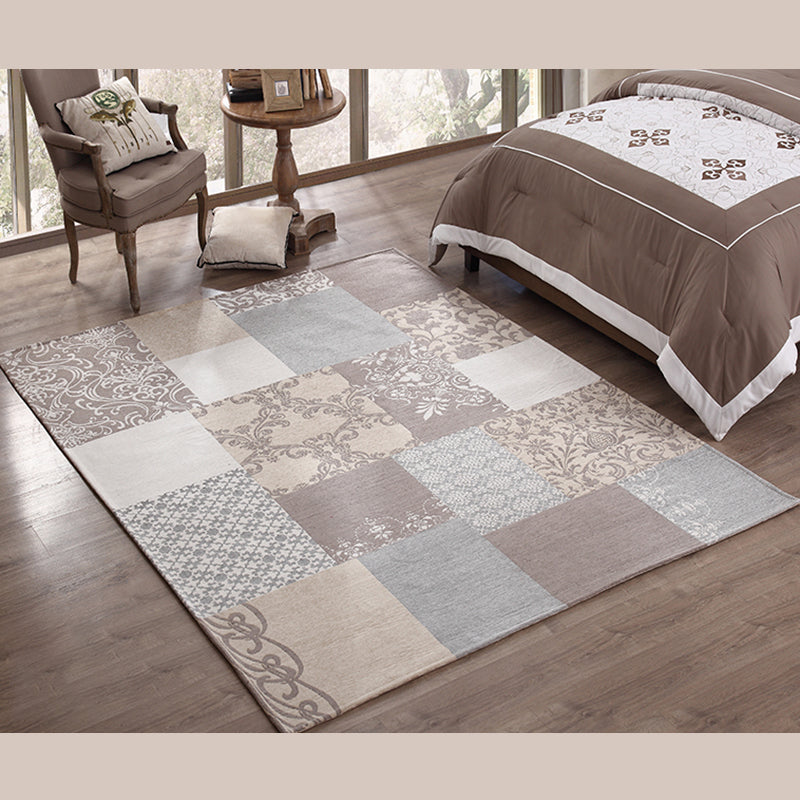 Special Florentine Tile Carpet Multicolor Polyester Rug Anti-Slip Backing Carpet for Living Room