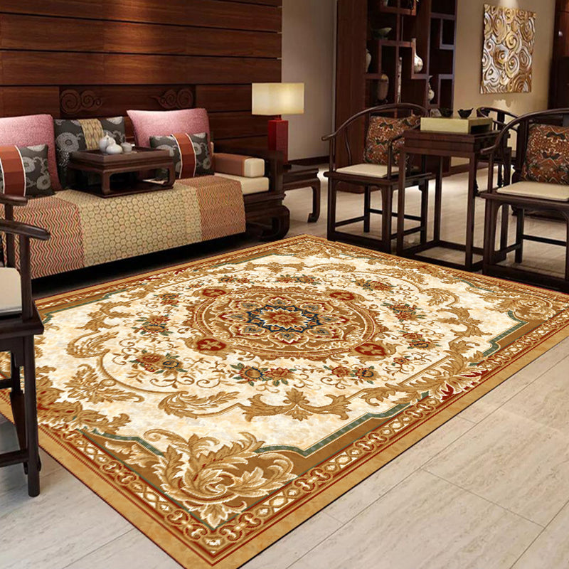 Elegant Multicolor Nostalgia Carpet Polyester Medallion Indoor Rug Stain Resistant Rug for Home Decor