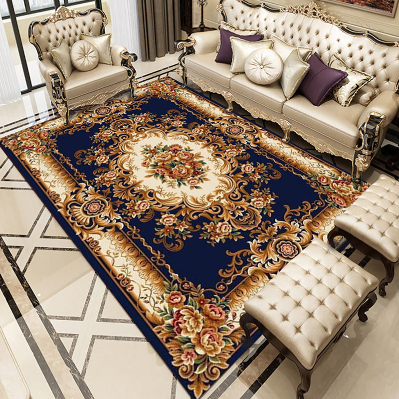 Elegant Color Mixed Nostalgia Carpet Polyester Medallion Indoor Rug Stain Resistant Rug for Home Decor