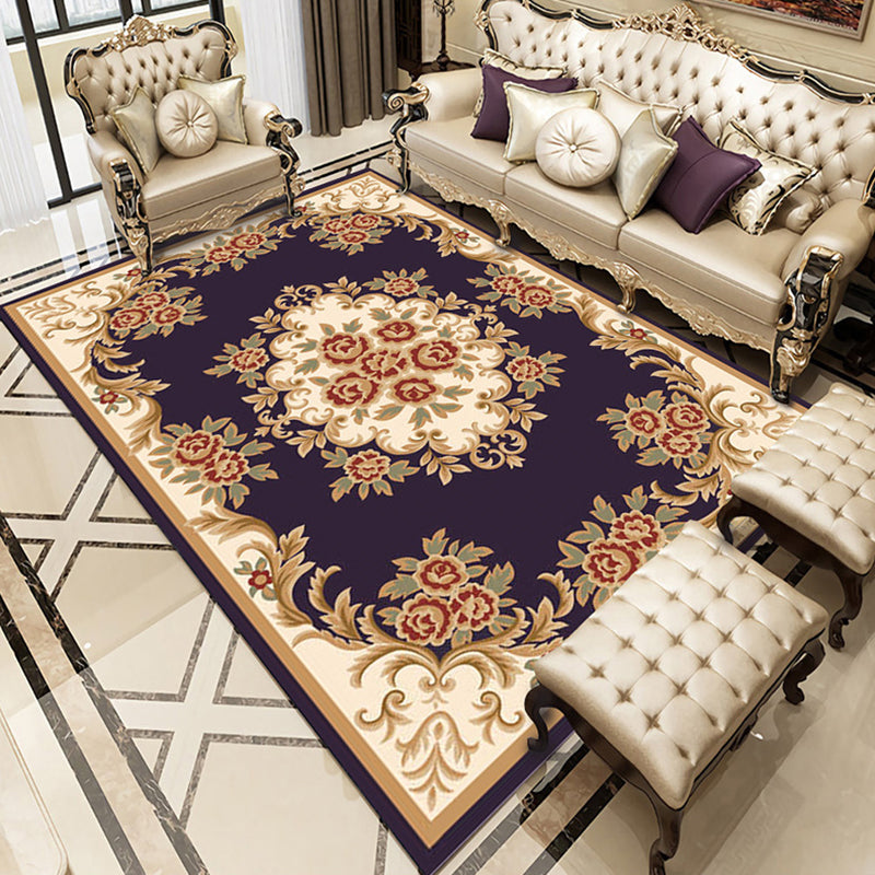 Elegant Color Mixed Nostalgia Carpet Polyester Medallion Indoor Rug Stain Resistant Rug for Home Decor