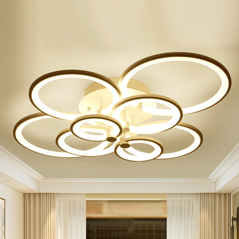 Circle Metal LED Starburst Flush Mount Modern Style Ceiling Light Fixture for Living Room