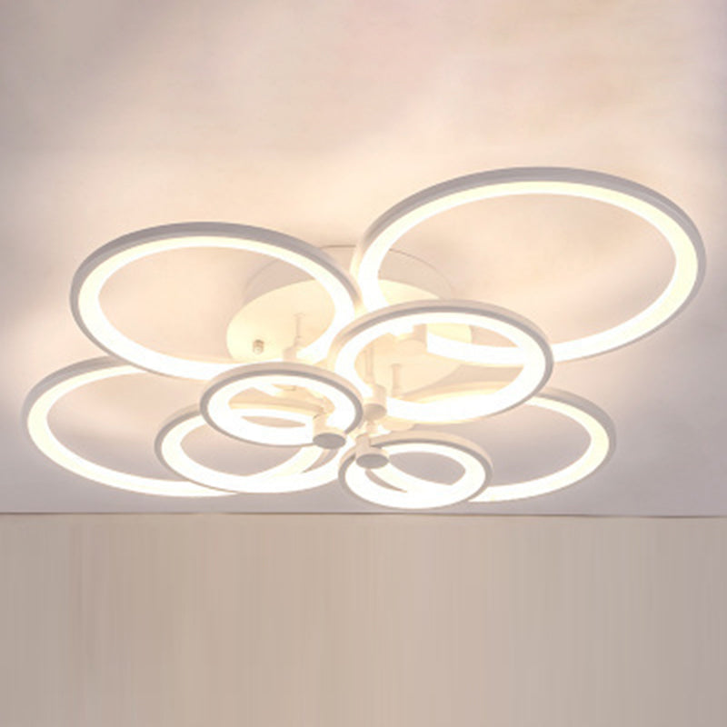 Circle Metal LED Starburst Flush Mount Modern Style Ceiling Light Fixture for Living Room