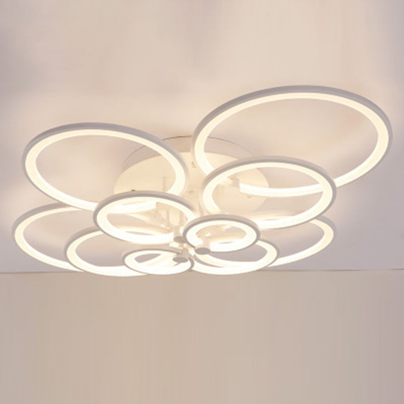 Circle Metal LED Starburst Flush Mount Modern Style Ceiling Light Fixture for Living Room