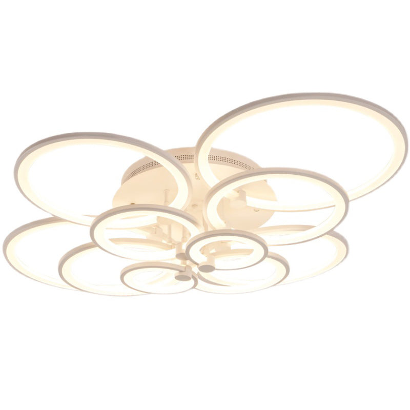 Circle Metal LED Starburst Flush Mount Modern Style Ceiling Light Fixture for Living Room