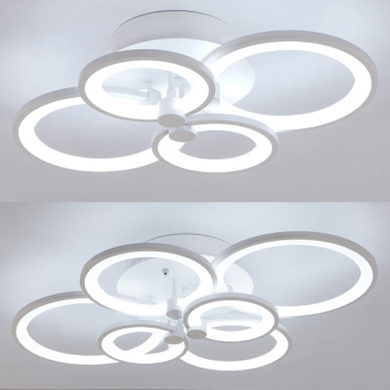 Circle Metal LED Starburst Flush Mount Modern Style Ceiling Light Fixture for Living Room