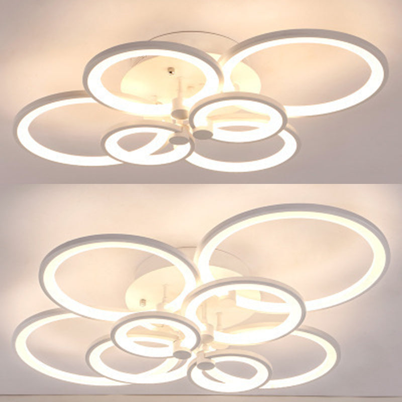 Circle Metal LED Starburst Flush Mount Modern Style Ceiling Light Fixture for Living Room