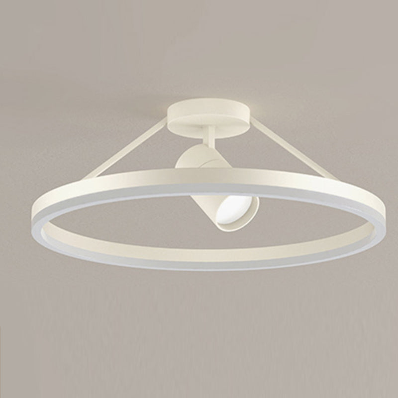 1 Spotlight LED Flush Plafond Loulages Cercle de fer forgé Mont à chasse d'eau pour la chambre