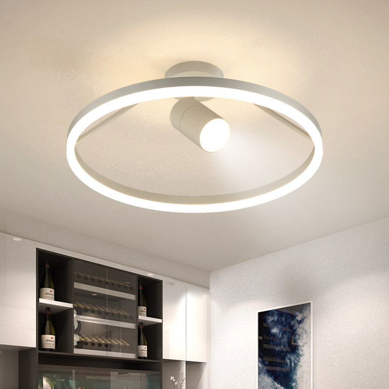 1 Spotlight LED Flush Plafond Loulages Cercle de fer forgé Mont à chasse d'eau pour la chambre