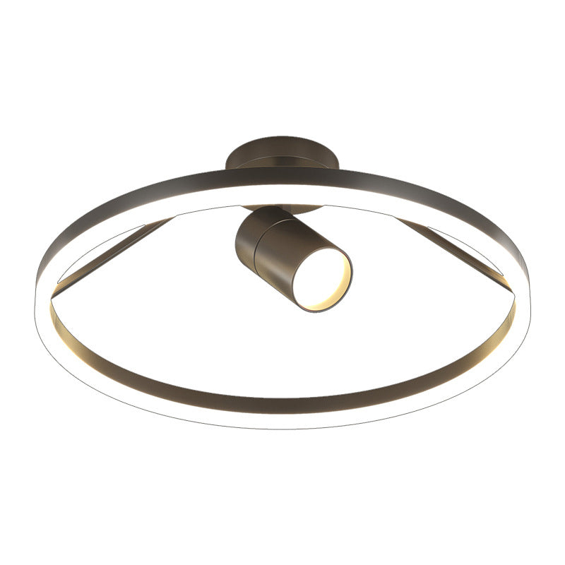 1 Spotlight LED Flush Ceiling Lights Wrought Iron Circle Flush Mount for Bedroom