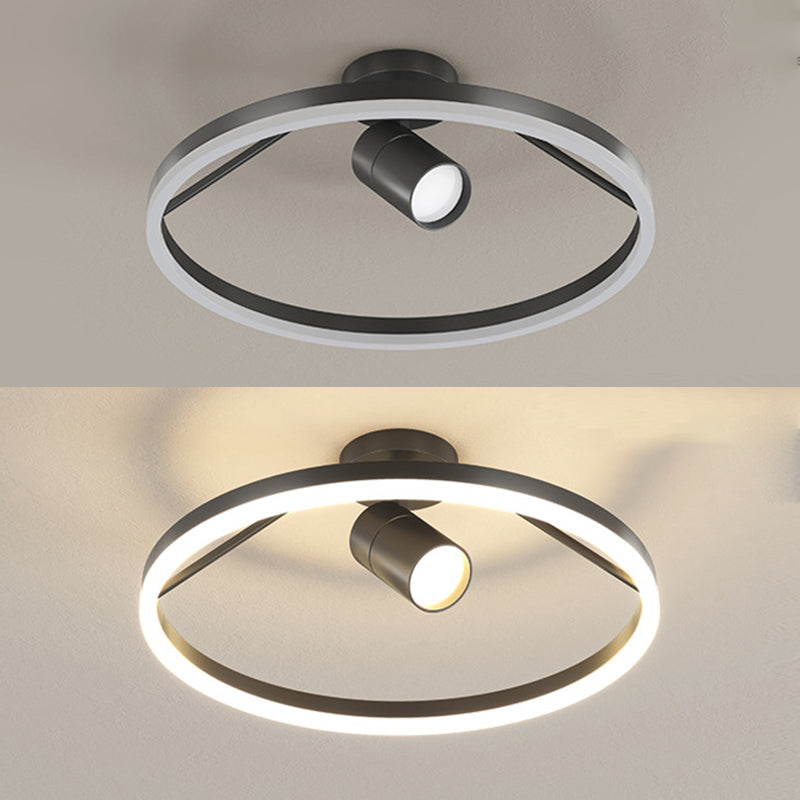 1 Spotlight LED Flush Plafond Loulages Cercle de fer forgé Mont à chasse d'eau pour la chambre