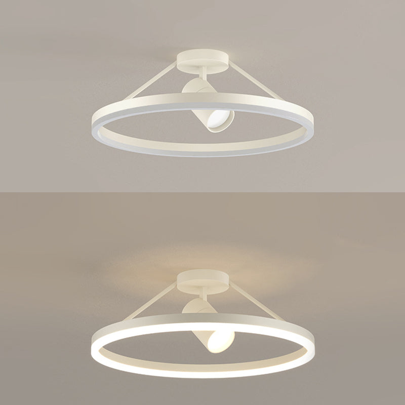 1 Spotlight LED Flush Plafond Loulages Cercle de fer forgé Mont à chasse d'eau pour la chambre