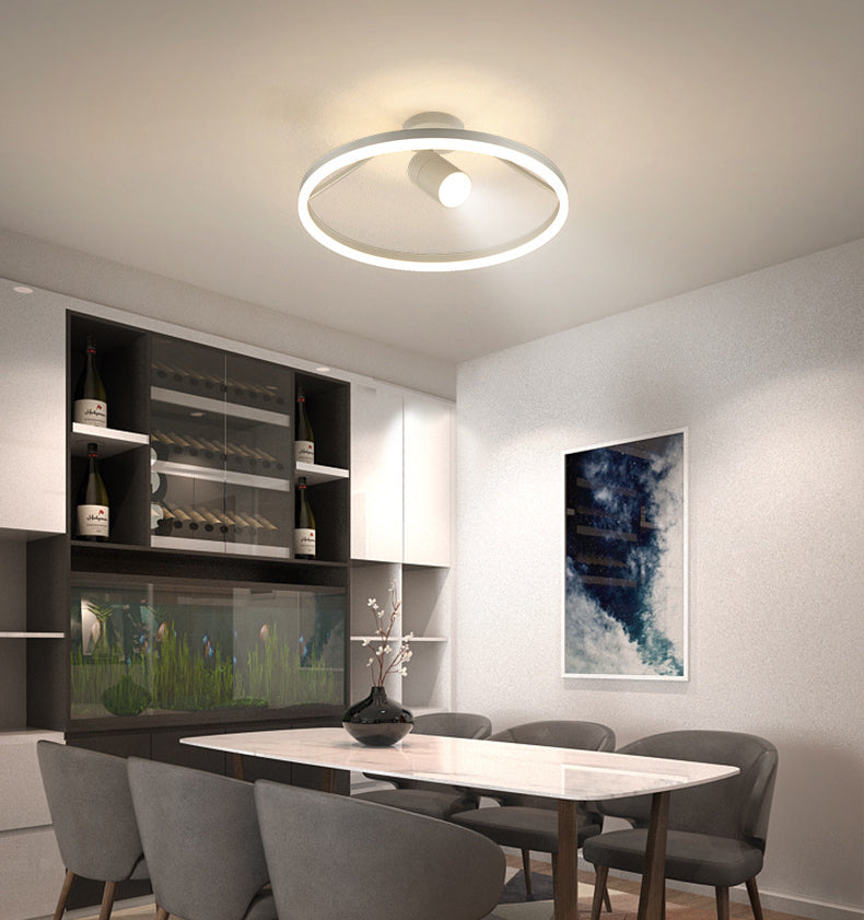 1 Spotlight LED Flush Plafond Loulages Cercle de fer forgé Mont à chasse d'eau pour la chambre