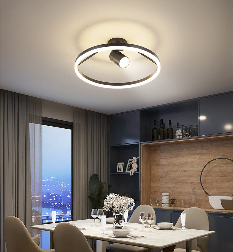 1 Spotlight LED Flush Ceiling Lights Wrought Iron Circle Flush Mount for Bedroom