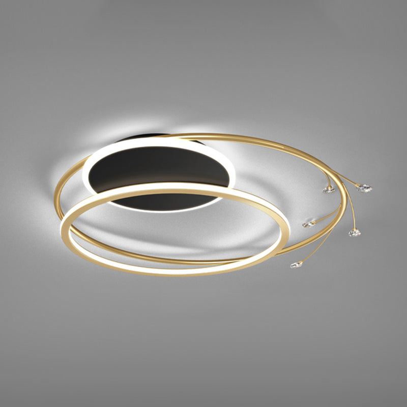 Modern Simplicity Style LED Flush Mount Light Creative Round Line Bedroom Lighting Fixture