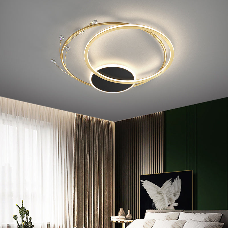 Modern Simplicity Style LED Flush Mount Light Creative Round Line Bedroom Lighting Fixture