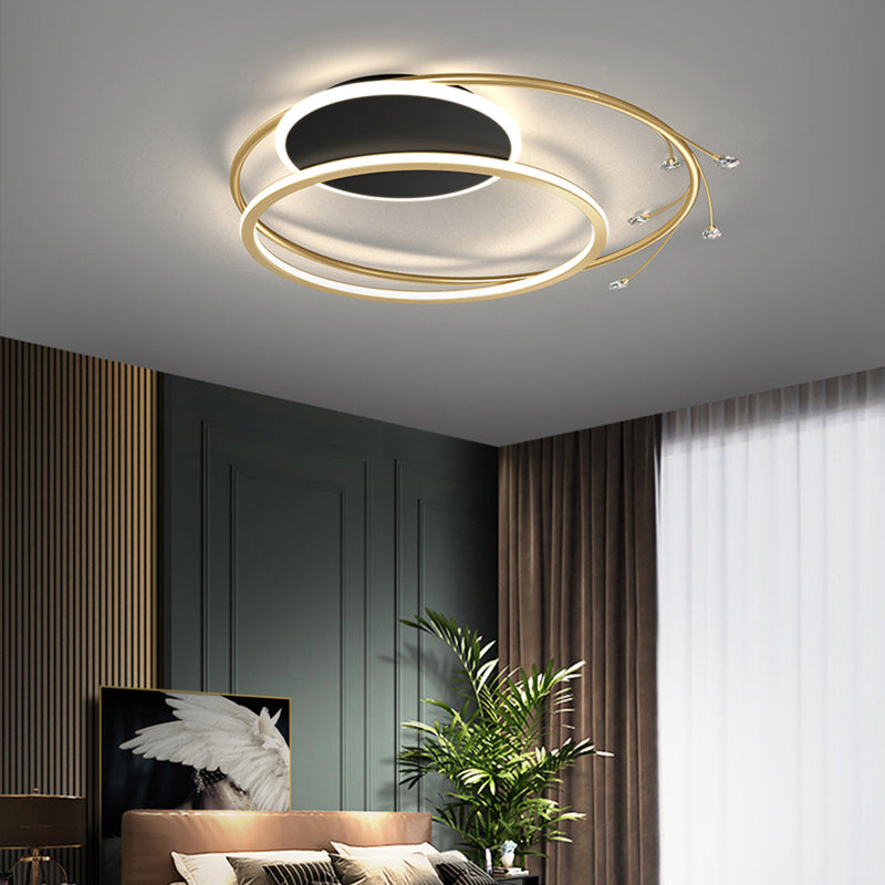 Modern Simplicity Style LED Flush Mount Light Creative Round Line Bedroom Lighting Fixture