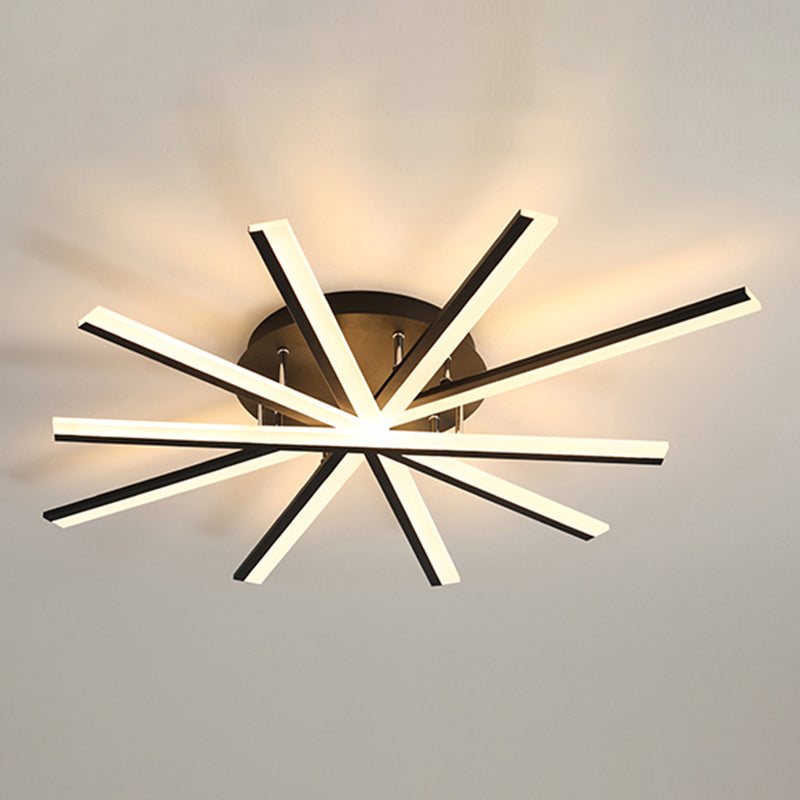 Modern Strips Semi Flush Ceiling Lights Metal Semi Flush Mount Ceiling Light for Bedroom