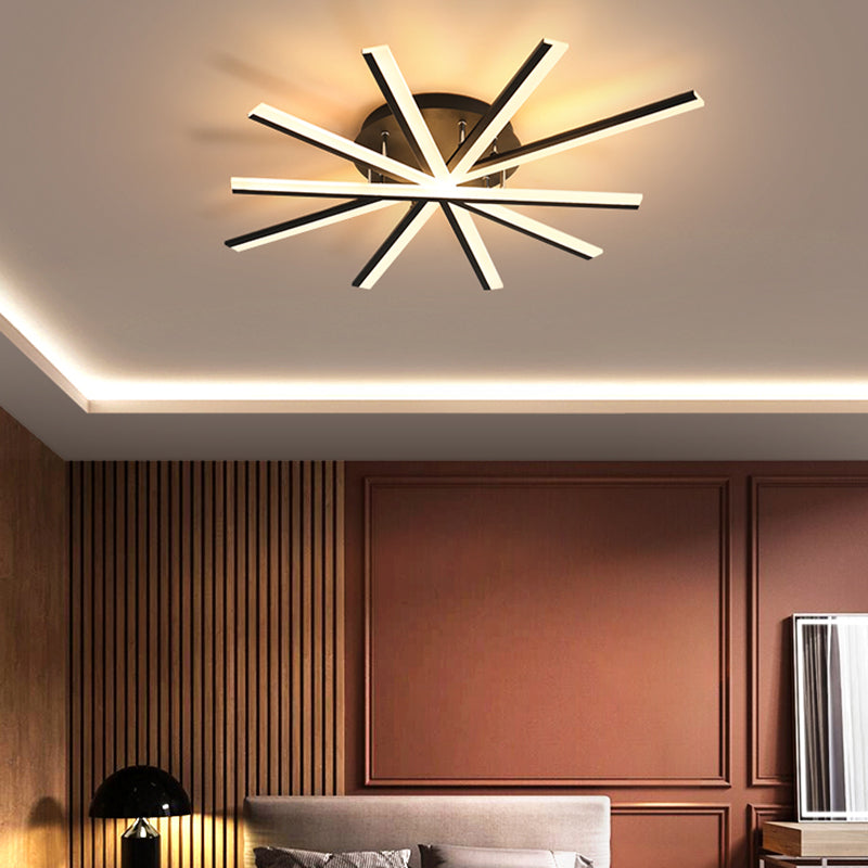 Modern Strips Semi Flush Ceiling Lights Metal Semi Flush Mount Ceiling Light for Bedroom