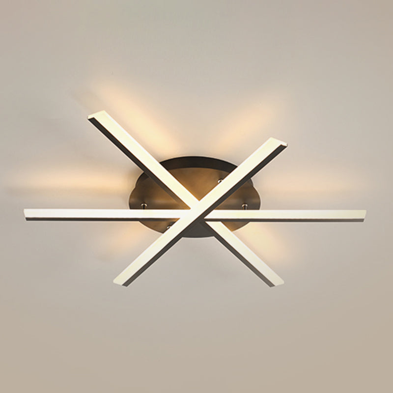 Modern Strips Semi Flush Ceiling Lights Metal Semi Flush Mount Ceiling Light for Bedroom