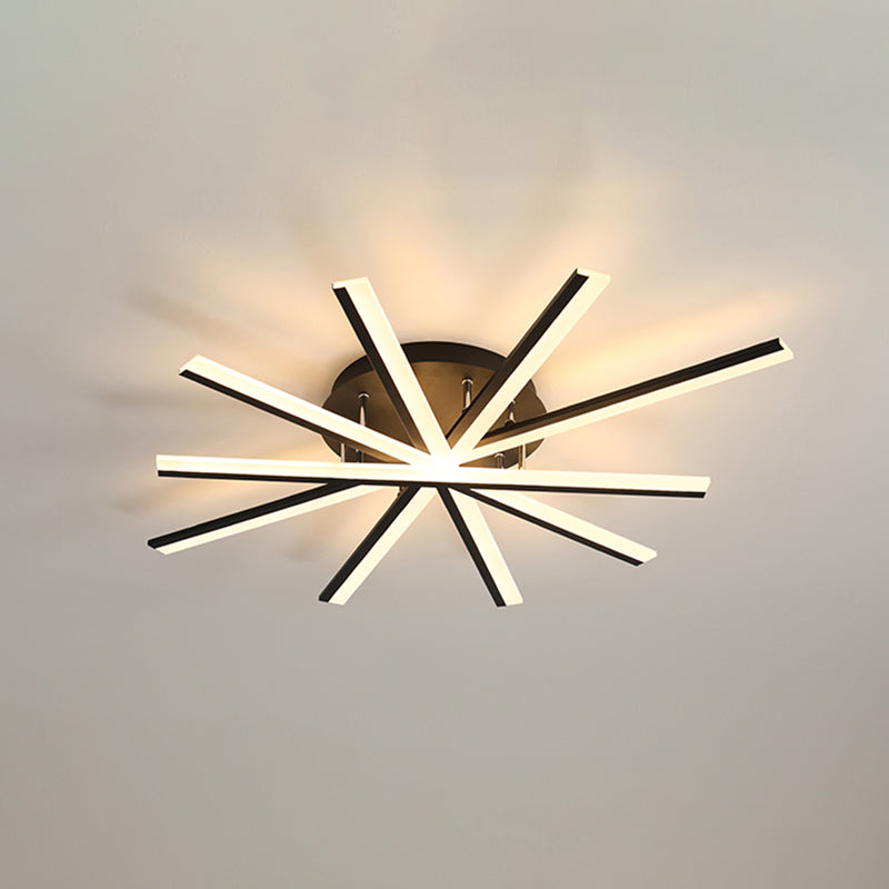 Modern Strips Semi Flush Ceiling Lights Metal Semi Flush Mount Ceiling Light for Bedroom